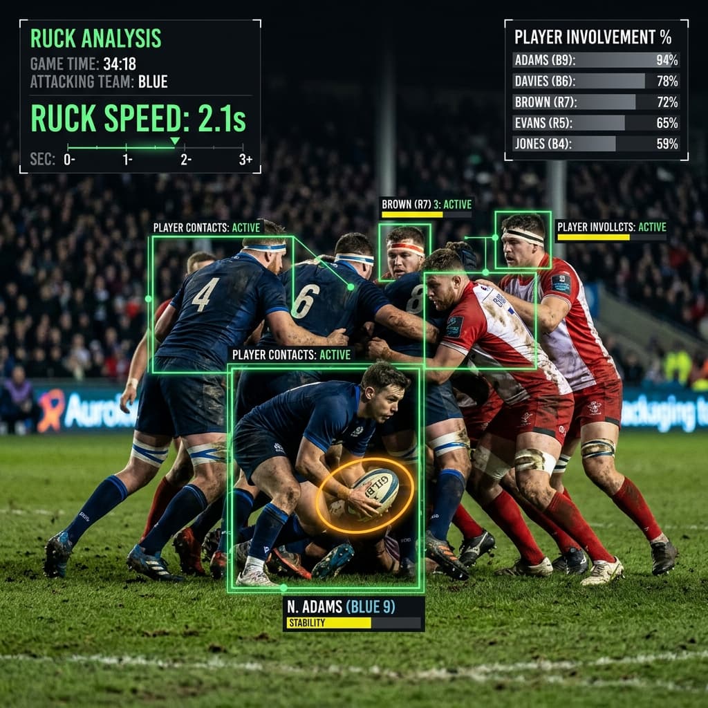 Rugby Breakdown Ruck Speed and Player Involvement Analysis