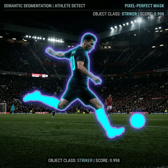 Semantic Segmentation of a soccer player for live broadcasting