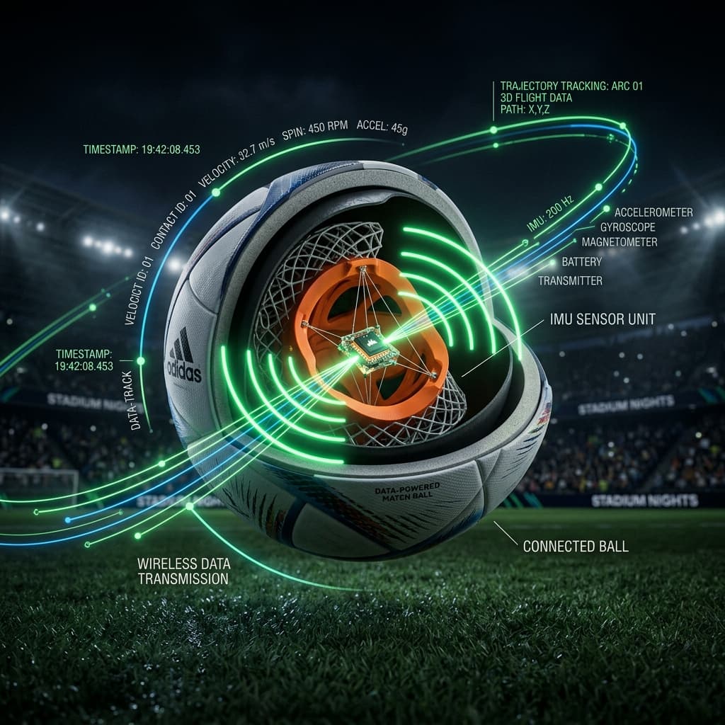 Connected Ball Technology Internal IMU Sensor Cutaway